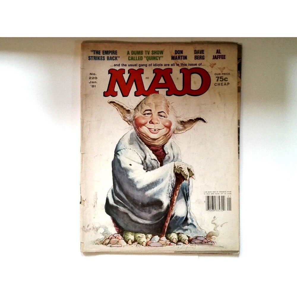 MAD Magazine #220 Star Wars Empire Yoda Cover January 1981 Quincy TV Show